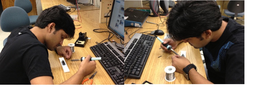 Soldering the drowsiness detection sensor