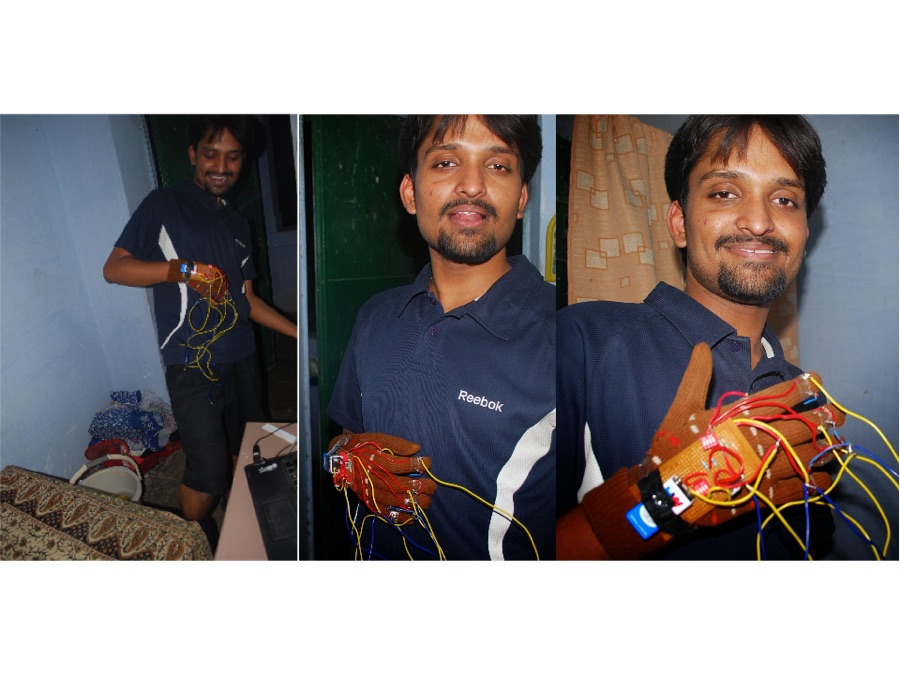 Virtual Air Guitar gloves prototype